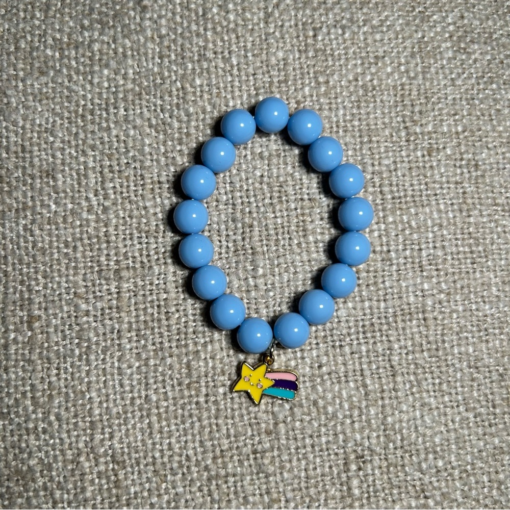 Kids Blue Beaded Bracelet with Star Charm